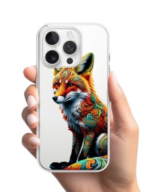 Etui do iPhone 16 Pro Max przeźroczyste, silikonowe Flexi, Dzika Mandala, Lis