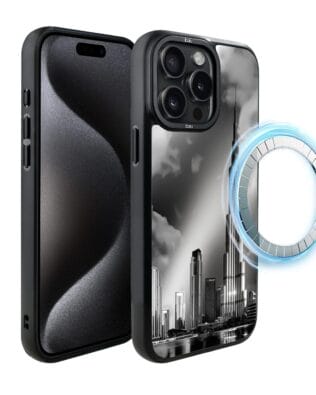 Etui do iPhone 15 Pro IBIZU DropGuard Matt z MagSafe, Noir City, Burj Khalifa