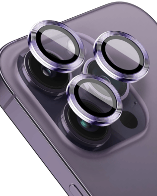 Metalowa osłona obiektywu aparatu ze szkła hartowanego 9H do iPhone 14 Pro Max, 1 zestaw, głęboka purpura