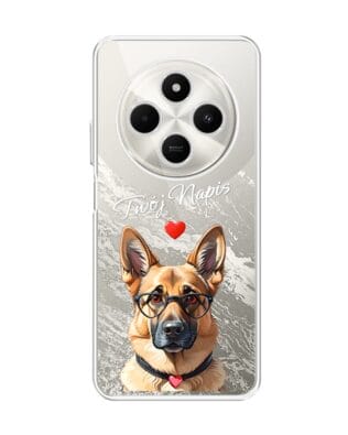 Etui do Xiaomi POCO C75 przeźroczyste, silikonowe Flexi, Puppy Love, pies rasy Owczarek Niemiecki