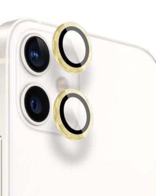 Metalowa osłona obiektywu aparatu ze szkła hartowanego 9H do iPhone 12, 1 zestaw, złota