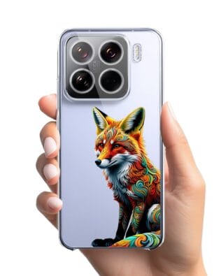 Etui do Xiaomi 15 przeźroczyste, silikonowe Flexi, Dzika Mandala, Lis
