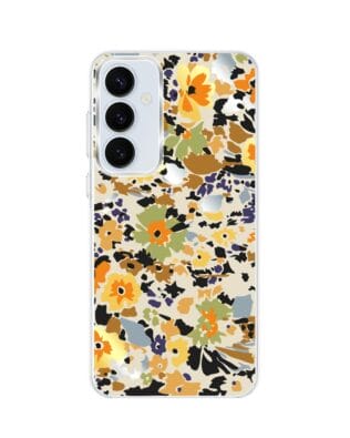 Etui do Samsung Galaxy A55 5G z MagSafe przeźroczyste, silikonowe Flexi, malowane kwiatki