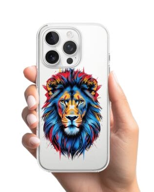 Etui do iPhone 16 Pro Max przeźroczyste, silikonowe Flexi, Dzika Mandala, Lew