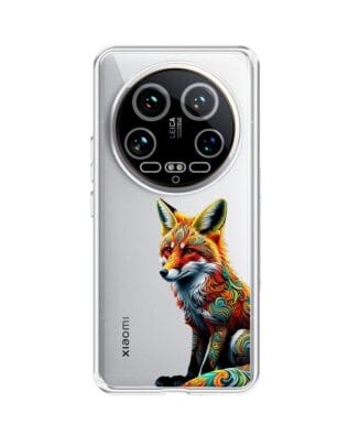 Etui do Xiaomi 14 Ultra przeźroczyste, silikonowe Flexi, Dzika Mandala, Lis
