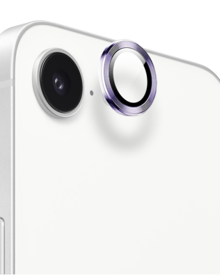 Metalowa osłona obiektywu aparatu ze szkła hartowanego 9H do iPhone 16e, 1 zestaw, głęboka purpura