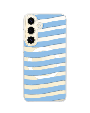 Etui do Samsung Galaxy S24 z MagSafe przeźroczyste, silikonowe Flexi, fale morskie