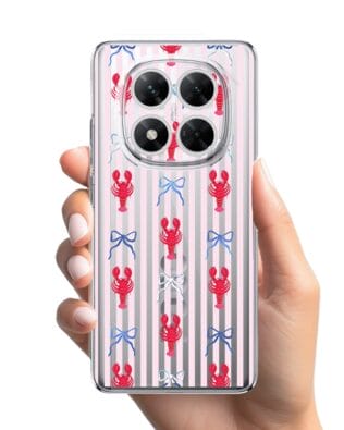 Etui do Xiaomi POCO X7 przeźroczyste, silikonowe Flexi, krab i kokardki