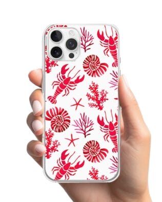 Etui do iPhone 12 Pro z MagSafe przeźroczyste, silikonowe Flexi, krab, muszle