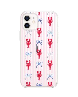 Etui do iPhone 12 Mini przeźroczyste, silikonowe Flexi, krab i kokardki