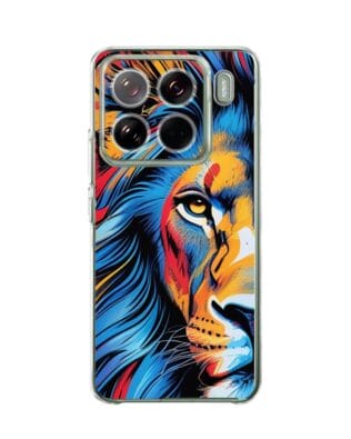 Etui do Xiaomi 15 Pro przeźroczyste, silikonowe Flexi, Dzika Mandala, Lwie spojrzenie
