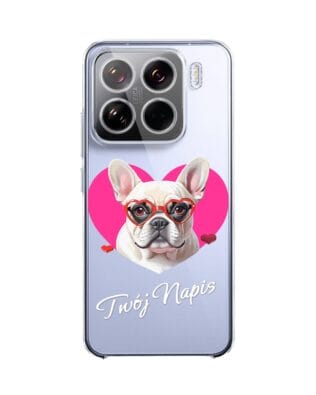 Etui do Xiaomi 15 przeźroczyste, silikonowe Flexi, Puppy Love, pies rasy Buldog Francuski