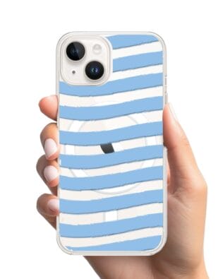 Etui do iPhone 14 Plus z MagSafe przeźroczyste, silikonowe Flexi, fale morskie