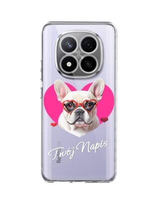 Etui do Xiaomi Redmi Note 14 Pro Plus 5G przeźroczyste, silikonowe Flexi, Puppy Love, pies rasy Buldog Francuski