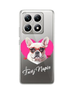 Etui do Xiaomi 14T przeźroczyste, silikonowe Flexi, Puppy Love, pies rasy Buldog Francuski