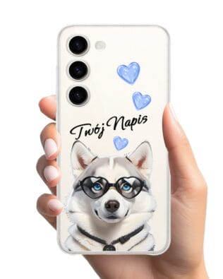 Etui do Samsung Galaxy S23 FE 5G przeźroczyste, silikonowe Flexi, Puppy Love, pies rasy Husky