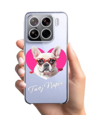 Etui do Xiaomi 15 przeźroczyste, silikonowe Flexi, Puppy Love, pies rasy Buldog Francuski
