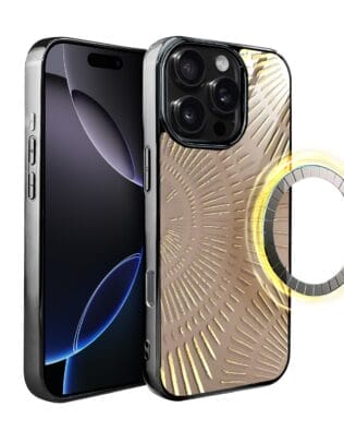 Etui do iPhone 16 Pro IBIZU Elite Glass z MagSafe Mistyczne wzory, Boski promień beżowe, czarne