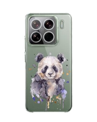 Etui do Xiaomi 15 Pro przeźroczyste, silikonowe Flexi, Akwarelowe Zoo, Panda