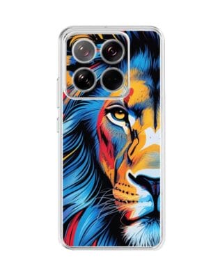 Etui do Xiaomi 14 przeźroczyste, silikonowe Flexi, Dzika Mandala, Lwie spojrzenie