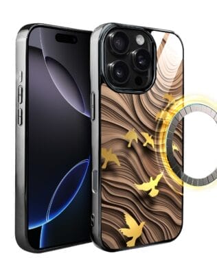 Etui do iPhone 16 Pro Max IBIZU Elite Glass z MagSafe Zwierzęta, Piaskowa odyseja, czarne