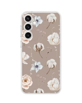 Etui do Samsung Galaxy S23 Plus przeźroczyste, silikonowe Flexi, akwarelowe kwiatki