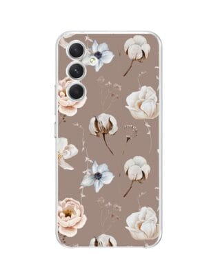 Etui do Samsung Galaxy A54 5G przeźroczyste, silikonowe Flexi, akwarelowe kwiatki