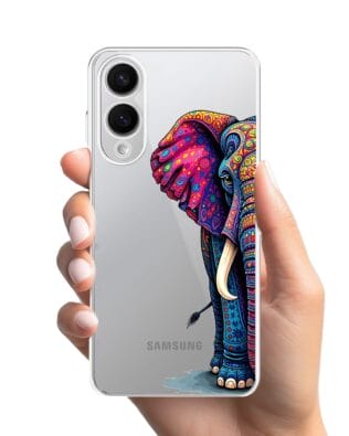 Etui do Samsung Galaxy S25 Edge przeźroczyste, silikonowe Flexi, Dzika Mandala, Słoń