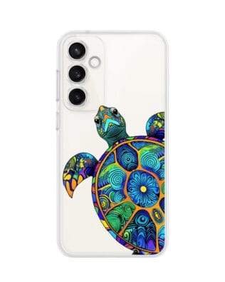 Etui do Samsung Galaxy S23 Ultra przeźroczyste, silikonowe Flexi, Dzika Mandala, Żółw
