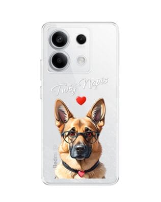 Etui do Xiaomi Redmi Note 13 Pro 5G przeźroczyste, silikonowe Flexi, Puppy Love, pies rasy Owczarek Niemiecki
