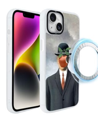 Etui do iPhone 14 Plus IBIZU DropGuard Matt z MagSafe, Rene Magritte, syn człowieczy