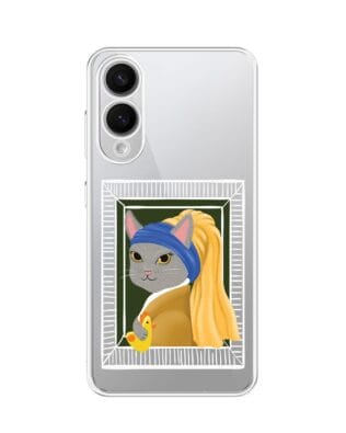 Etui do Samsung Galaxy S25 Edge przeźroczyste, silikonowe Flexi, kotek z kurczakiem