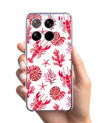 Etui do Xiaomi 15 przeźroczyste, silikonowe Flexi, krab, muszle