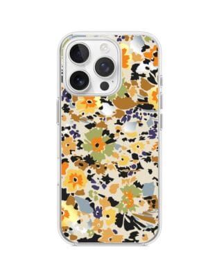 Etui do iPhone 15 Pro przeźroczyste, silikonowe Flexi, malowane kwiatki