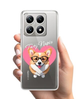 Etui do Xiaomi 14T przeźroczyste, silikonowe Flexi, Puppy Love, pies rasy Corgi
