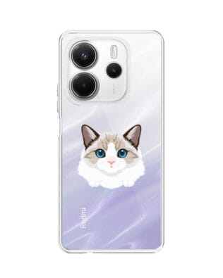 Etui do Xiaomi Redmi Note 14 5G przeźroczyste, silikonowe Flexi, kot birmański