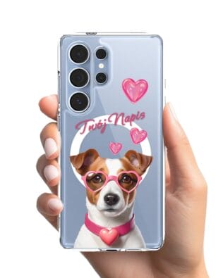 Etui do Samsung Galaxy S25 Ultra z MagSafe przeźroczyste, silikonowe Flexi, Puppy Love, pies rasy Jack Russell Terrier