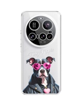 Etui do Xiaomi 15 Ultra przeźroczyste, silikonowe Flexi, Puppy Love, pies rasy Amstaff