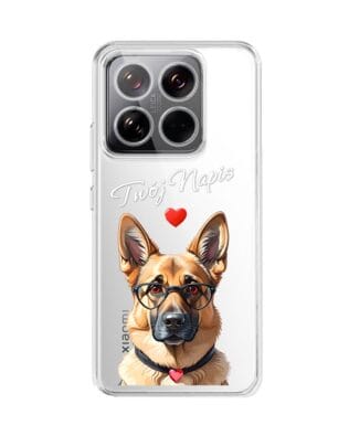 Etui do Xiaomi 14 przeźroczyste, silikonowe Flexi, Puppy Love, pies rasy Owczarek Niemiecki