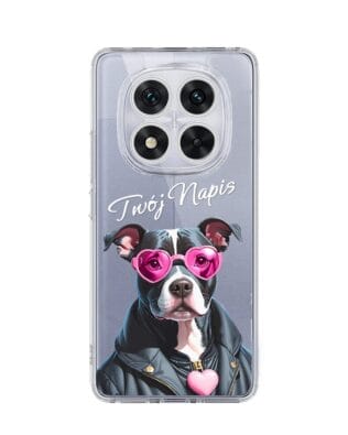 Etui do Xiaomi Redmi Note 14 Pro 5G przeźroczyste, silikonowe Flexi, Puppy Love, pies rasy Amstaff