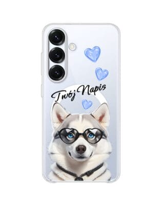 Etui do Samsung Galaxy S25 z MagSafe przeźroczyste, silikonowe Flexi, Puppy Love, pies rasy Husky