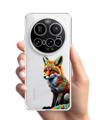 Etui do Xiaomi 15 Ultra przeźroczyste, silikonowe Flexi, Dzika Mandala, Lis