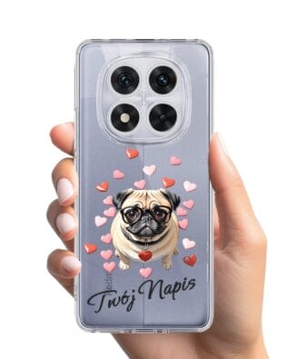 Etui do Xiaomi Redmi Note 14 Pro 5G przeźroczyste, silikonowe Flexi, Puppy Love, pies rasy Mops
