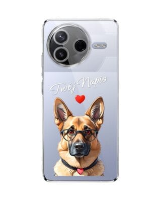 Etui do Xiaomi POCO F7 Pro przeźroczyste, silikonowe Flexi, Puppy Love, pies rasy Owczarek Niemiecki