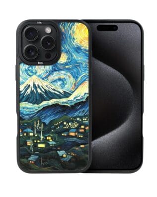 Etui do iPhone 15 Pro IBIZU DropGuard Matt z MagSafe, Van Gogh, gwieździsta noc