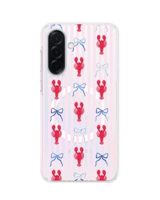 Etui do Samsung Galaxy A36 5G z MagSafe przeźroczyste, silikonowe Flexi, krab i kokardki