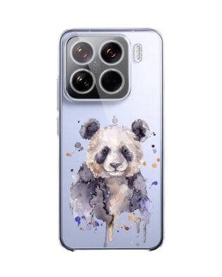 Etui do Xiaomi 15 przeźroczyste, silikonowe Flexi, Akwarelowe Zoo, Panda