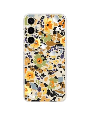 Etui do Samsung Galaxy S24 Plus przeźroczyste, silikonowe Flexi, malowane kwiatki