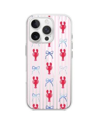 Etui do iPhone 16 Pro Max przeźroczyste, silikonowe Flexi, krab i kokardki