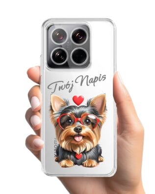 Etui do Xiaomi 14 przeźroczyste, silikonowe Flexi, Puppy Love, pies rasy York